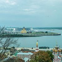 Стрелка рек Ока и Волга в Новгороде